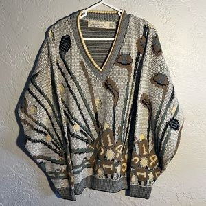 Vintage Cotton Knit Golf Sweater